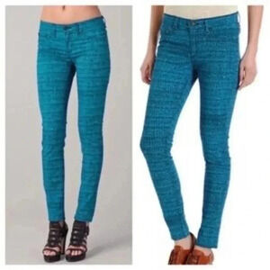 Rag & Bone Blue Tweed Print Legging Jeans Size 26